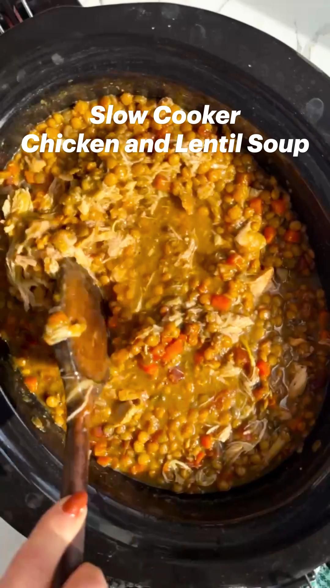 Slow Cooker Chicken and Lentil Soup