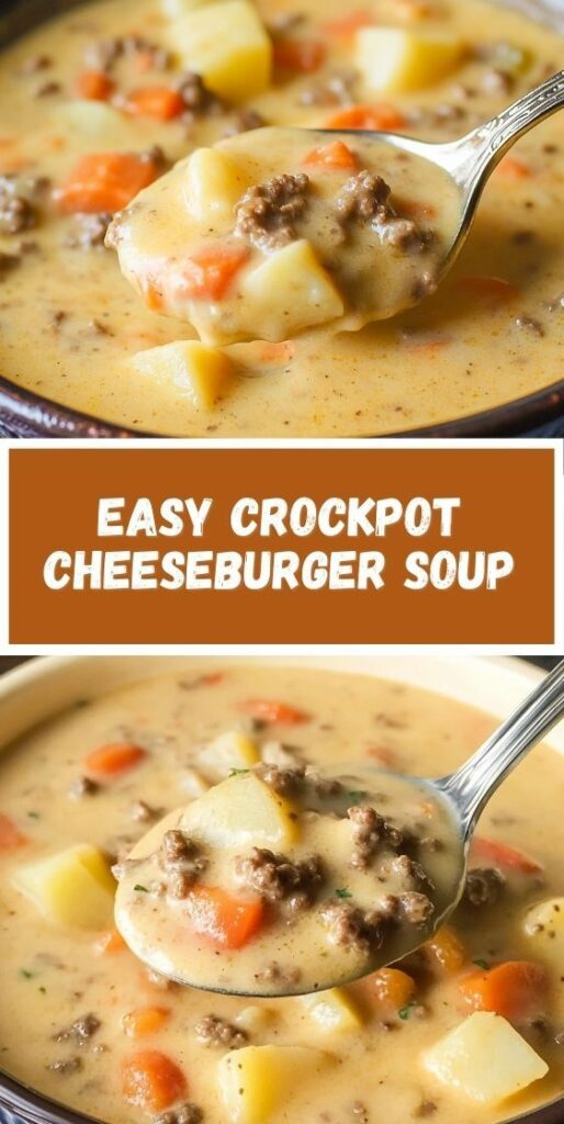 easy crockpot cheeseburger soup